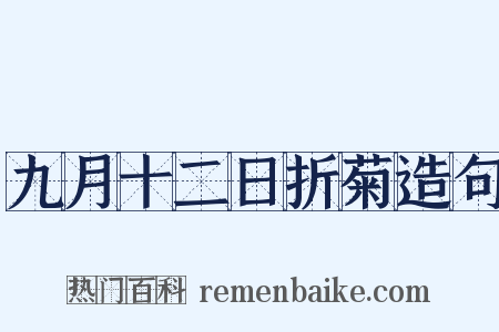 九月十二日折菊造句是什么意思的图片